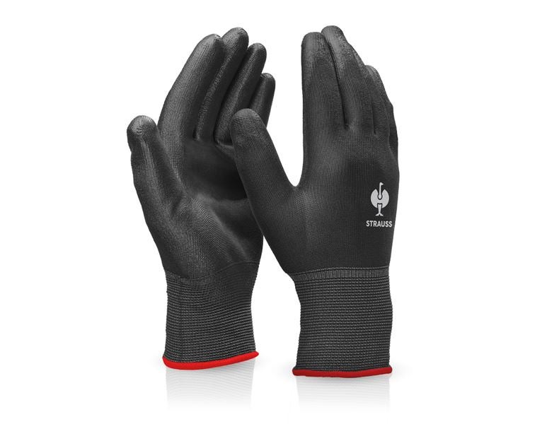 Main view, Polyurethane, PU micro gloves, black