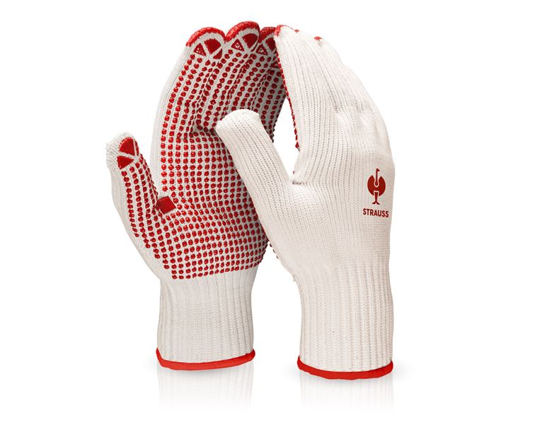 Main view, Personal Protection, PVC knitted gloves Red-Point, white