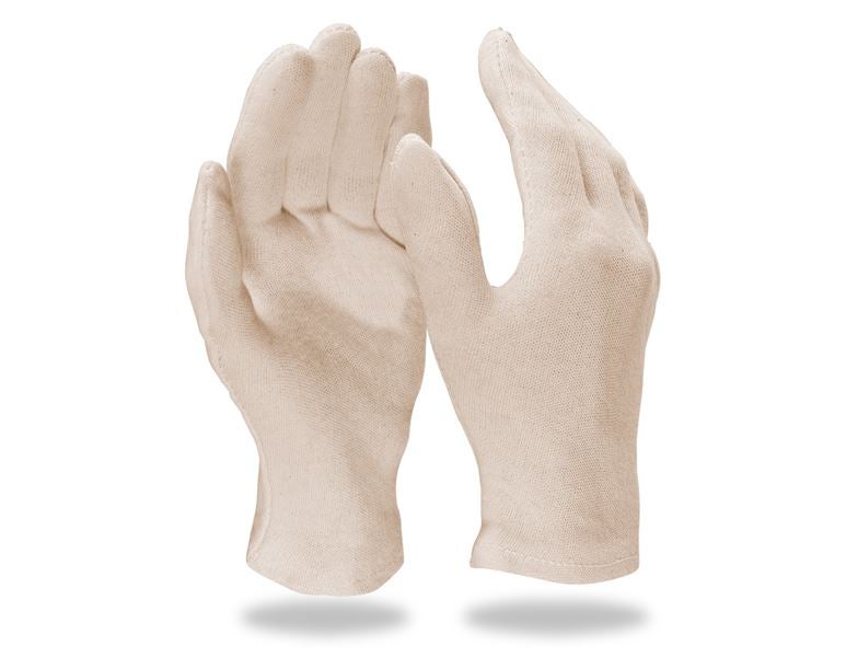 Cotton fourchette gloves, natural,pack of 12