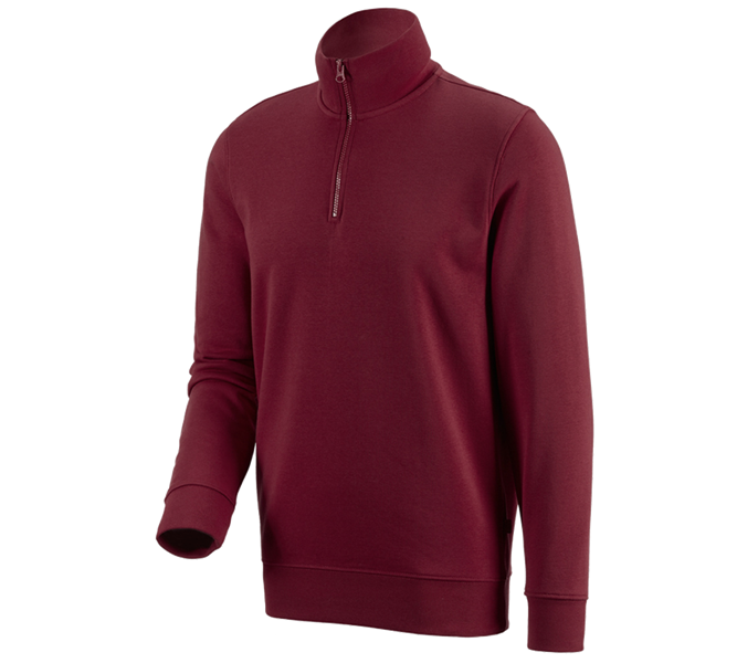 Main view, Shirts, Pullover & more, e.s. ZIP-sweatshirt poly cotton, bordeaux