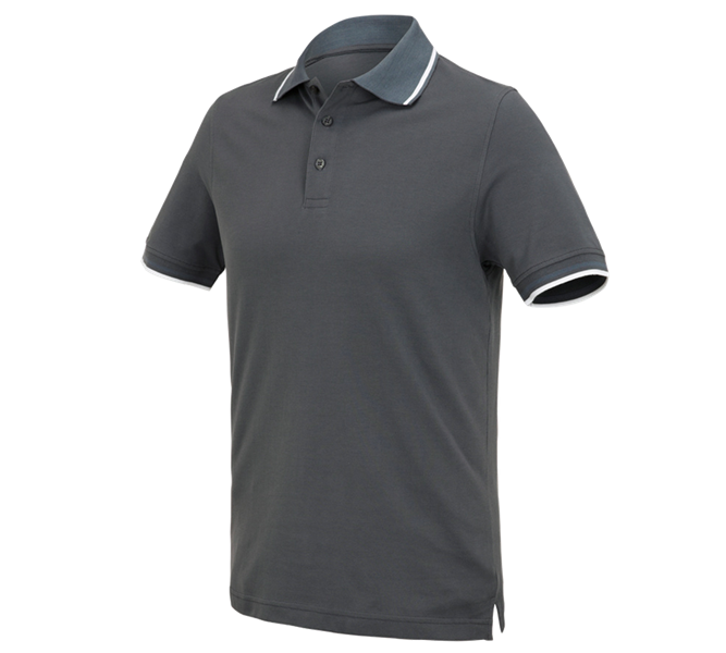 Hovedvisning, Poloshirts, e.s. Polo-Shirt cotton Deluxe Colour, antracit/cement