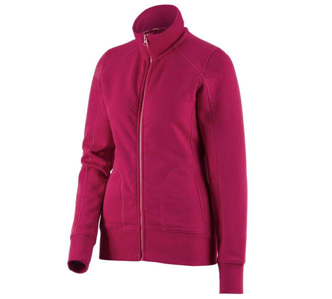 Main view, Women, e.s. Sweat jacket poly cotton, ladies', berry