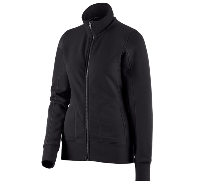 Main view, Topics, e.s. Sweat jacket poly cotton, ladies', black