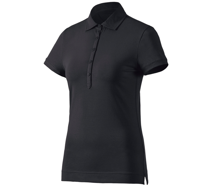 Main view, Shirts, Pullover & more, e.s. Polo shirt cotton stretch, ladies', black