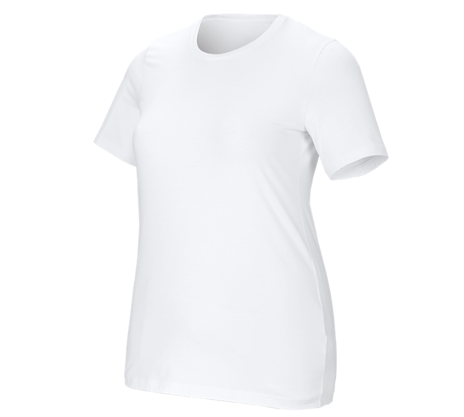 e.s. T-shirt cotton stretch, damer, plus fit