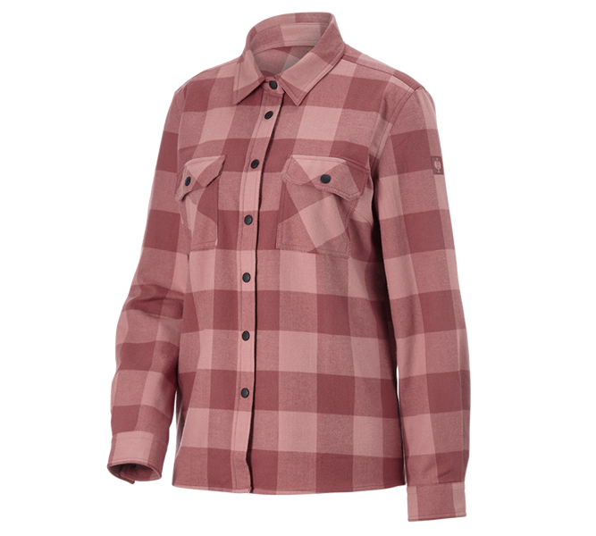 Main view, Clothing, Check shirt e.s.iconic, ladies', quartz pink/oxidred