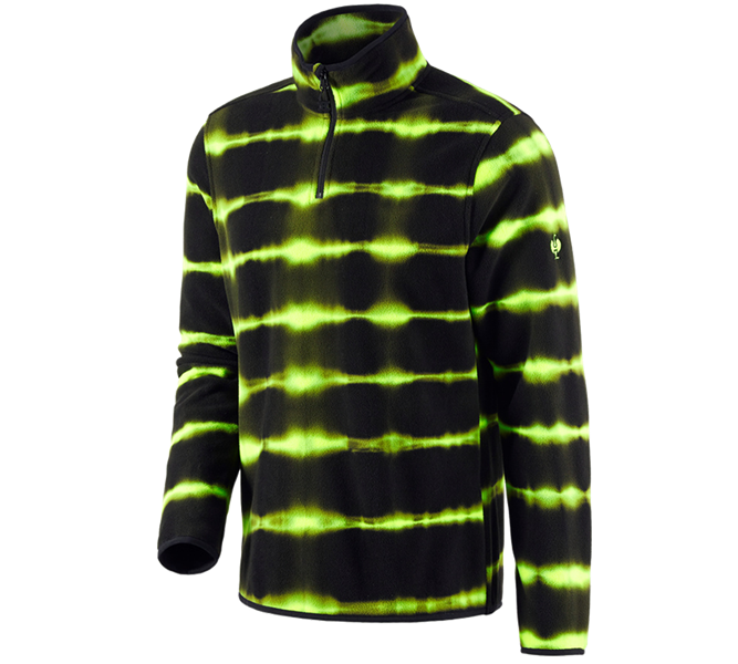 Main view, Shirts, Pullover & more, Fleece troyer tie-dye e.s.motion ten, black/high-vis yellow