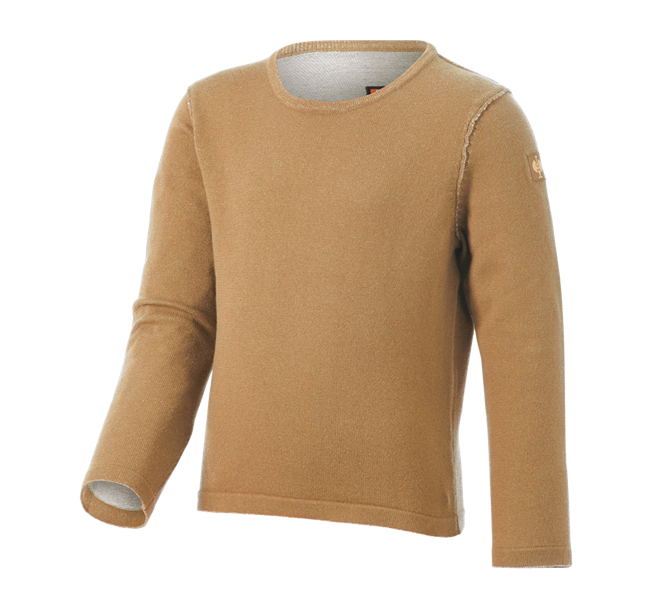 Main view, Kids, Knitted pullover e.s.iconic, children's, almondbrown