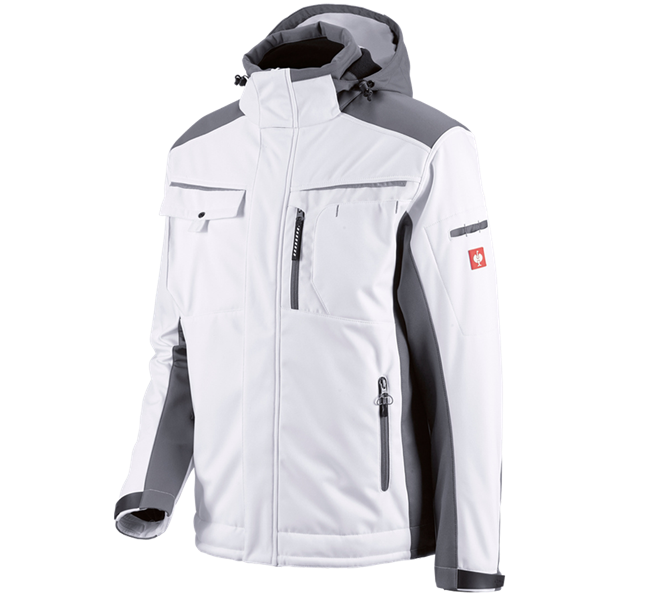 Main view, Men, Softshell jacket e.s.motion, white/grey