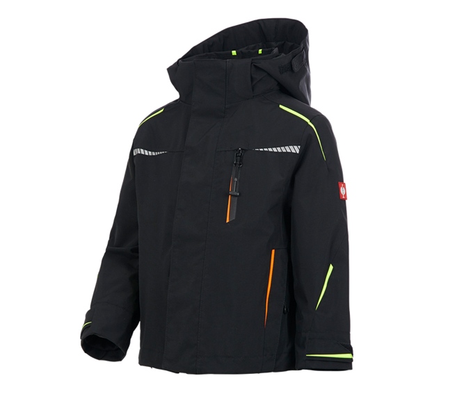 Main view, Jackets, 3 in 1 functional jacket e.s.motion 2020,  childr., black/high-vis yellow/high-vis orange