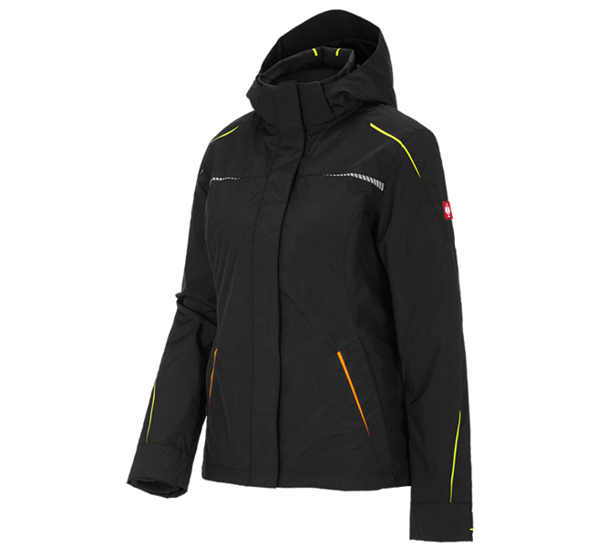 Main view, Work Jackets, 3 in 1 functional jacket e.s.motion 2020, ladies', black/high-vis yellow/high-vis orange