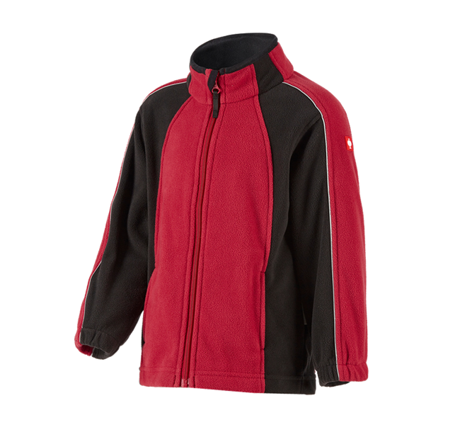 Main view, Clothing, Children's microfleece jacket dryplexx® micro, red/black