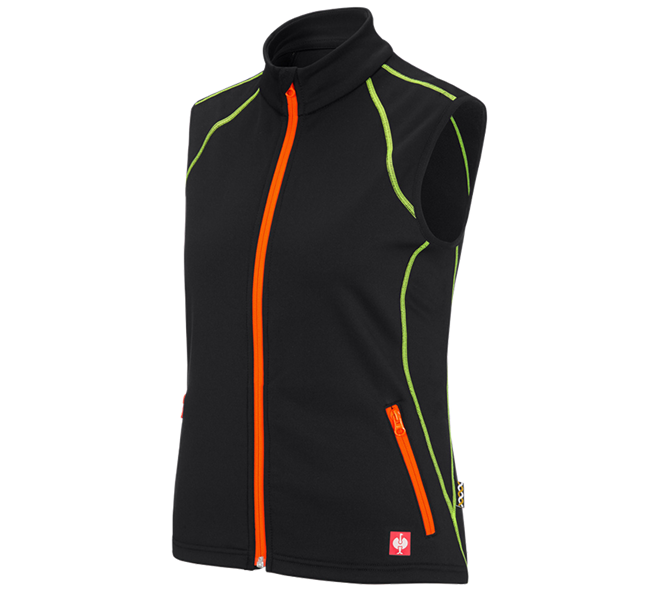 Main view, Clothing, Funct. bodyw. thermo stretch e.s.motion 2020,lad., black/high-vis yellow/high-vis orange