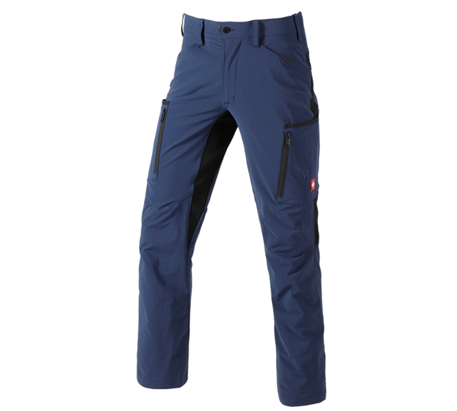 Main view, Work Trousers, Cargo trousers e.s.vision stretch, men's, deepblue