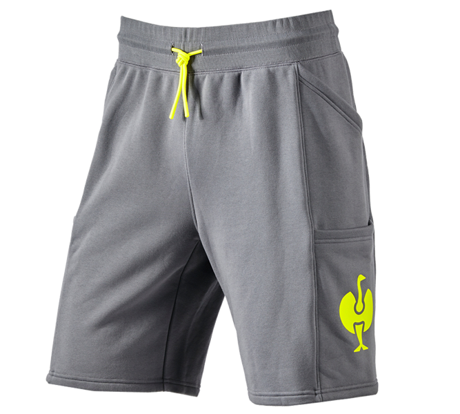 Main view, Shorts | 3/4 Shorts, Sweat short e.s.trail, basaltgrey/acid yellow