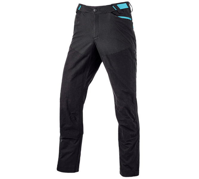 Main view, Clothing, Hybrid functional trousers e.s.trail, black/lapisturquoise