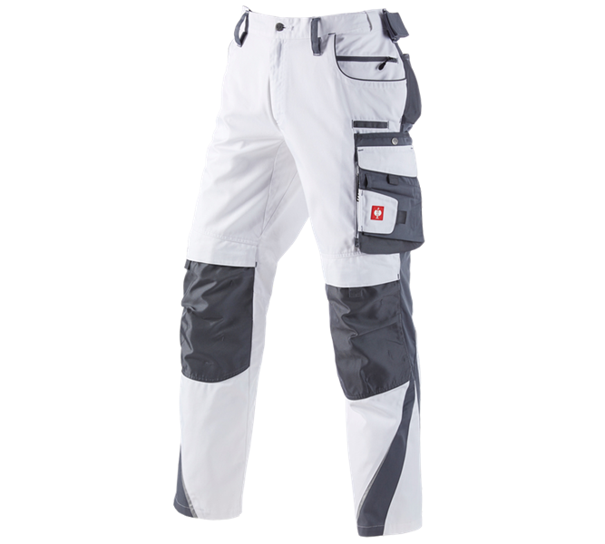 Main view, Men, Trousers e.s.motion, white/grey