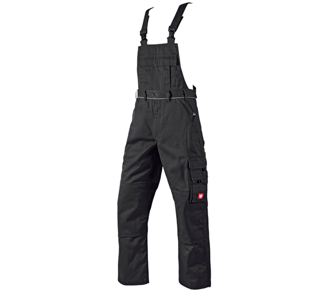 Main view, Work Trousers, Bib & brace e.s.classic , black