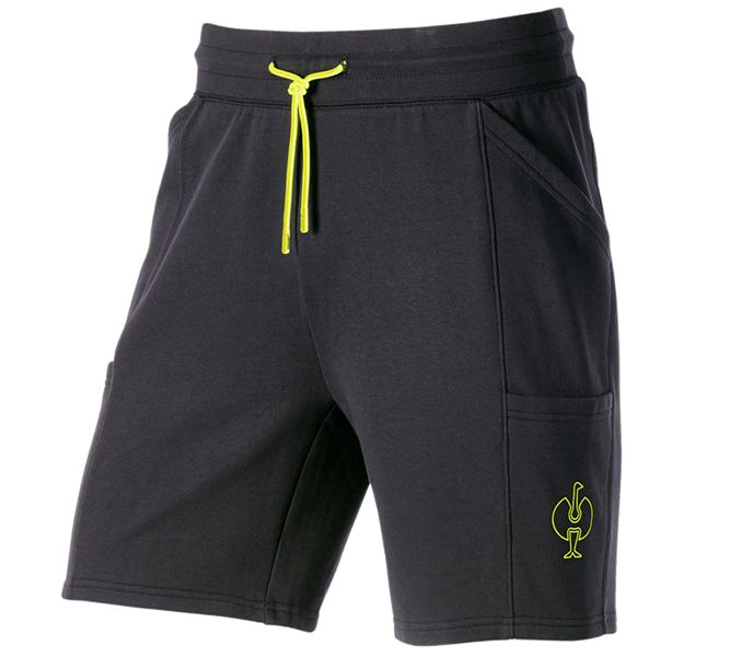 Main view, Overview of the e.s. collections, Sweat short light e.s.trail, black/acid yellow