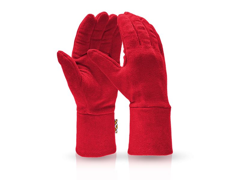 Main view, Clothing Accessories, e.s. FIBERTWIN® microfleece gloves, fiery red