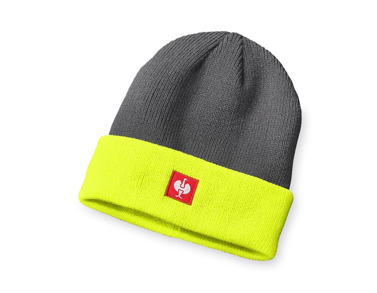 Main view, Clothing, Knitted cap e.s.motion 24/7, anthracite/high-vis yellow