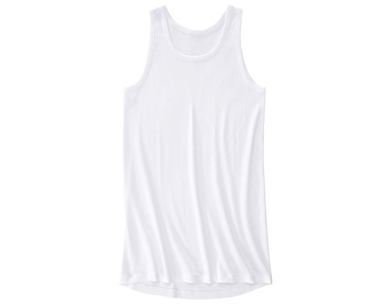 Main view, Clothing, e.s. Vest coarse rib classic, extra long, white