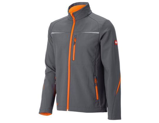 Hovedvisning, Softshell­jakke e.s.​motion 2020, antracit/advarselsorange