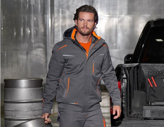 Visning 1, Softshell­vinter­jakke e.s.​motion 2020, herrer, antracit/advarselsorange