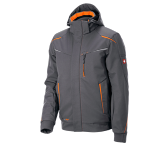 Hovedvisning, Softshell­vinter­jakke e.s.​motion 2020, herrer, antracit/advarselsorange