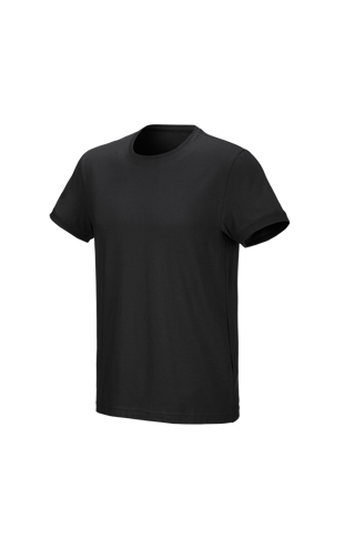 e.s. T-shirt cotton stretch black | Strauss