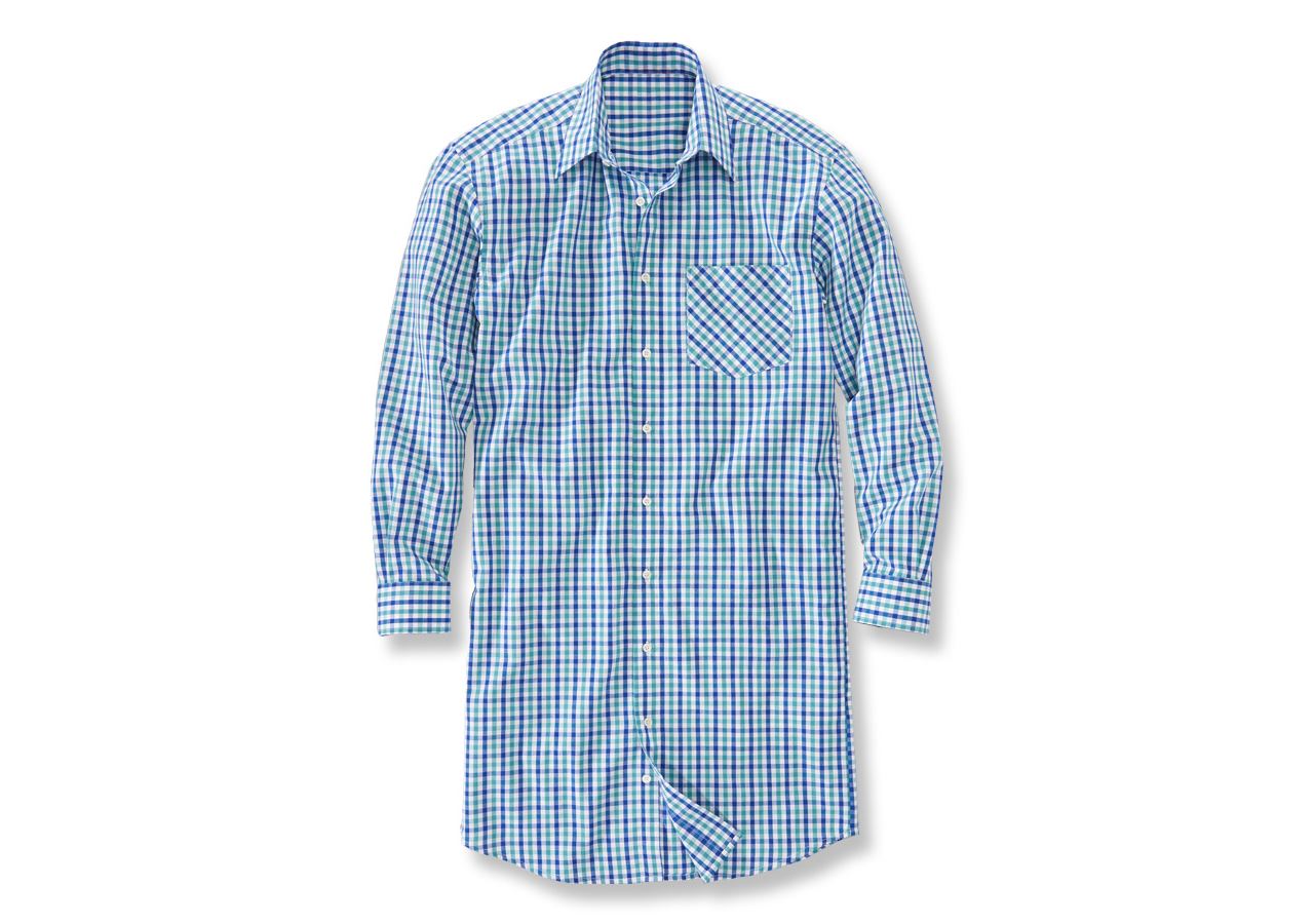 T-Shirts, Pullover & Skjorter: Langærmet skjorte Hamburg, ekstra lang + kornblå/lagune/hvid
