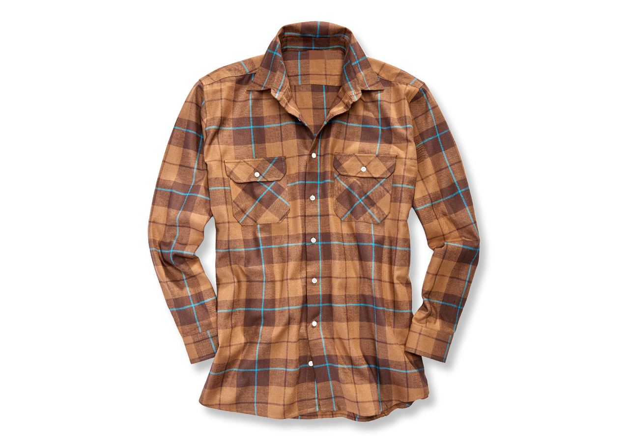 Shirts, Pullover & more: Cotton shirt Hannover normal length + chestnut/hazelnut/dark petrol