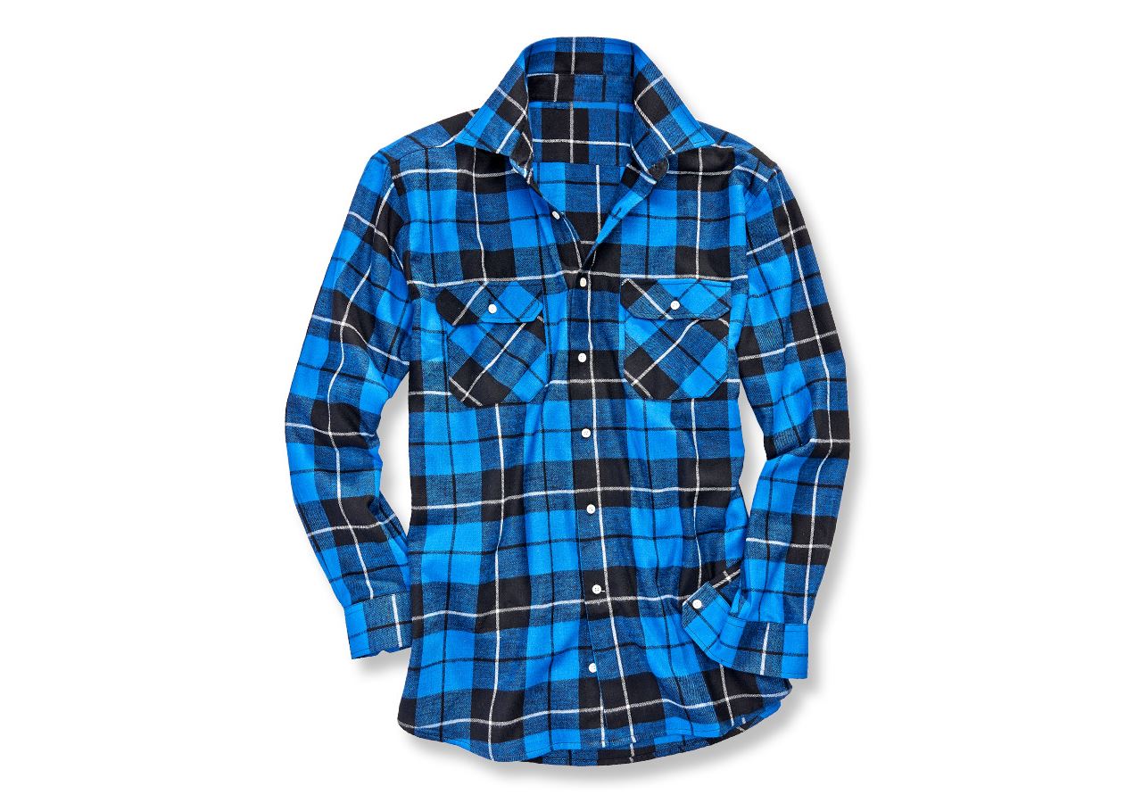 T-Shirts, Pullover & Skjorter: Bomuldsskjorte Hannover, normal længde + kornblå/sort/hvid