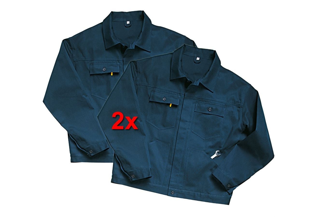 Work Jackets: Basic - cotton Jacket (pack of 2) + navy