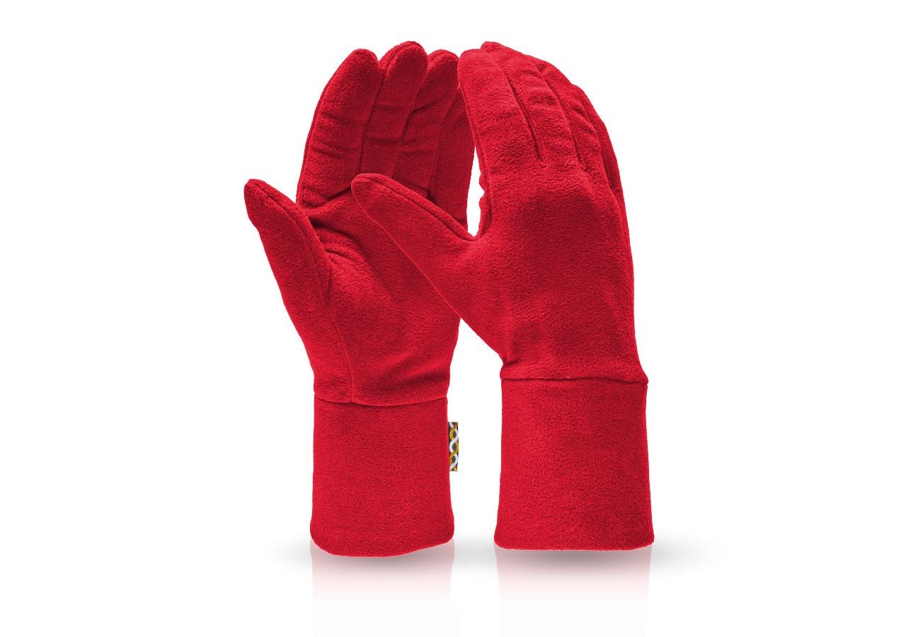 Tekstil: e.s. FIBERTWIN® microfleece handsker + ildrød