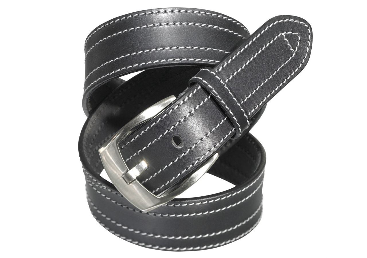 Accessories: Leather belt Baxter + black