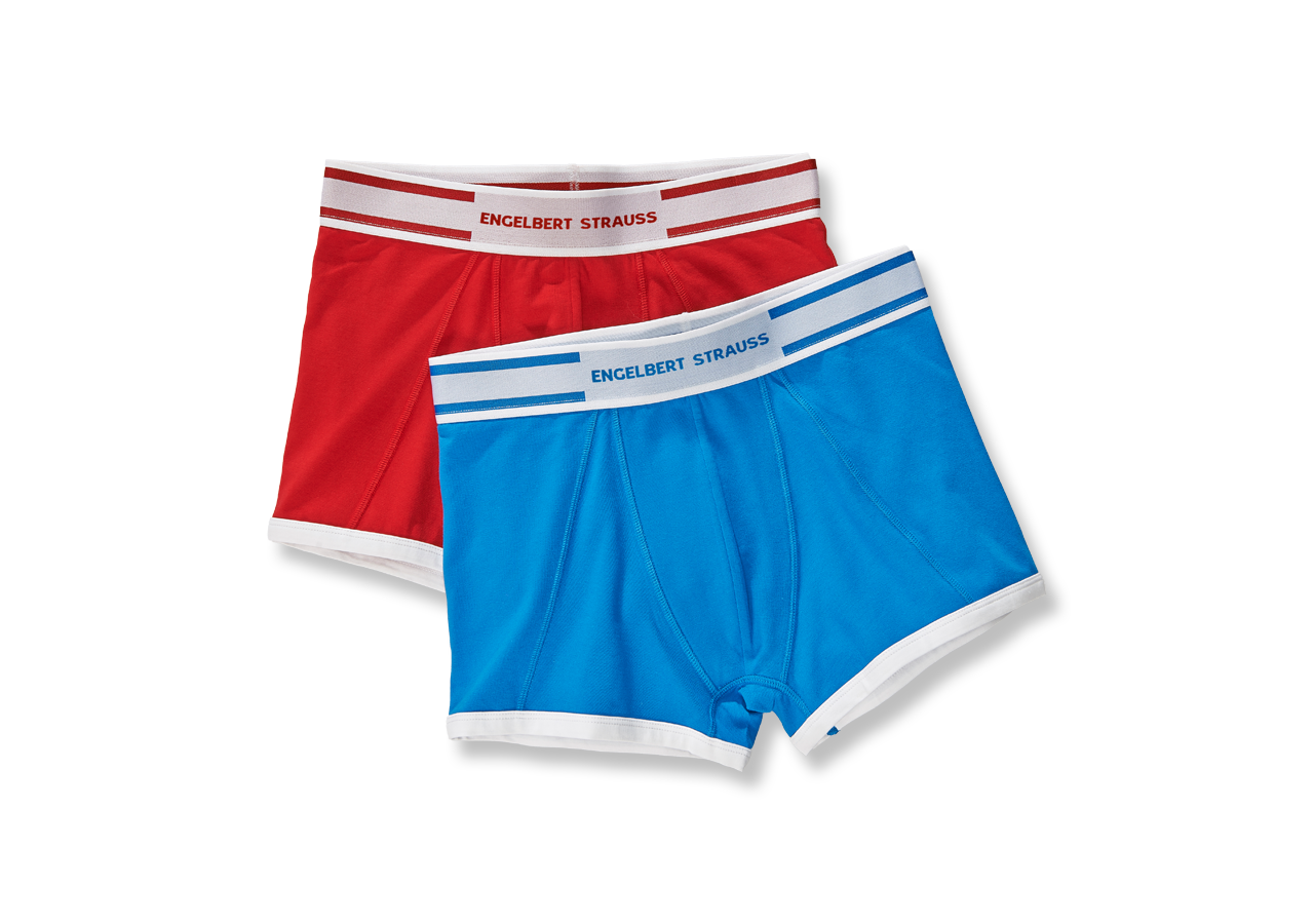 Underwear | Functional Underwear: e.s. Cotton stretch pants colour, pack of 2 + gentianblue+fiery red