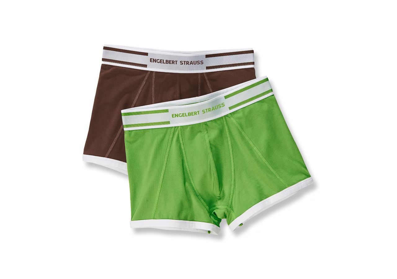 Underwear | Functional Underwear: e.s. Cotton stretch pants colour, pack of 2 + chestnut+seagreen