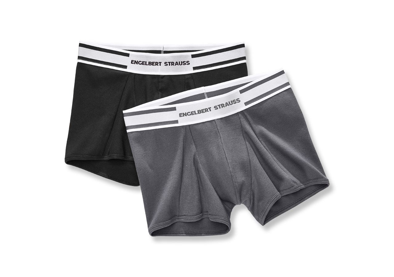 Undertøj | Termotøj: e.s. cotton rib bukser, pakke med 2 stk. + sort+titan