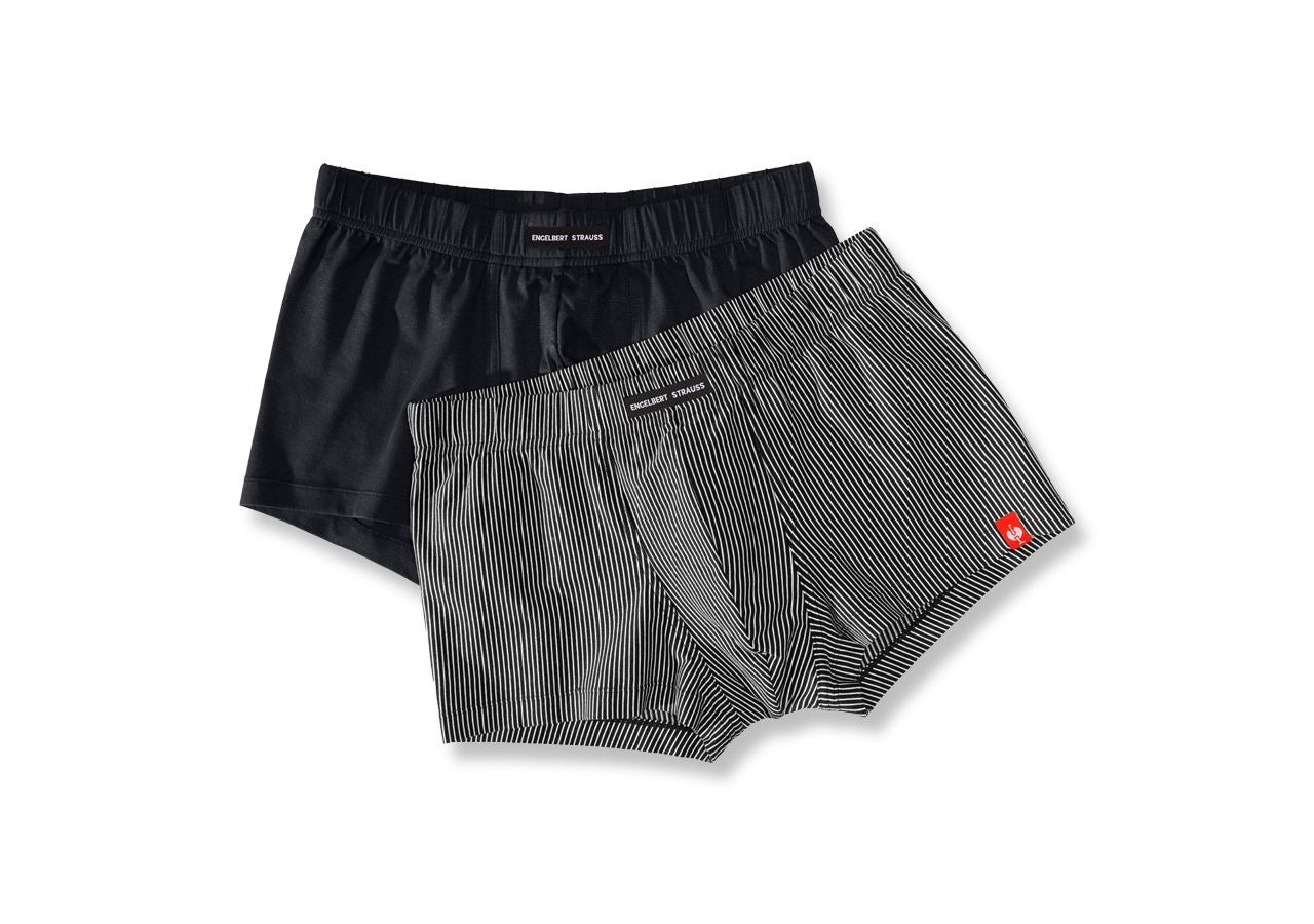 Undertøj | Termotøj: e.s. modal pants, pakke med 2 stk. + sort+sort/hvid stribet