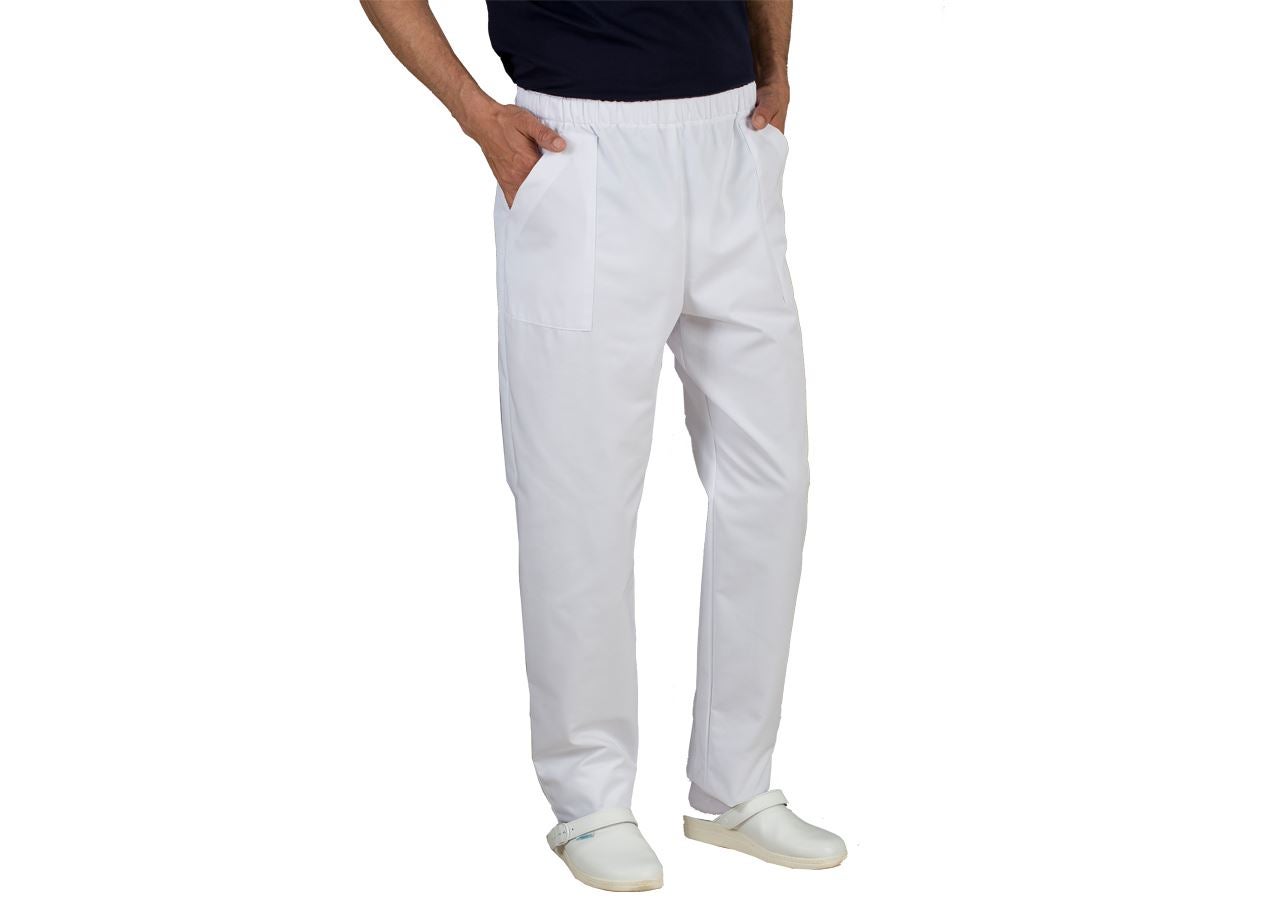 Arbejdsbukser: Bukser med elastik i taljen Lanzarote + hvid