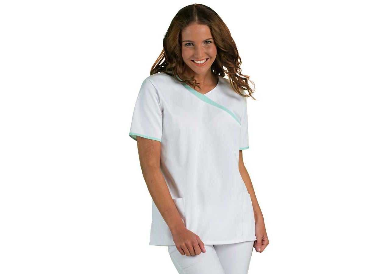 T-Shirts, Pullover & Skjorter: Tunika Maren + hvid/mintgrøn