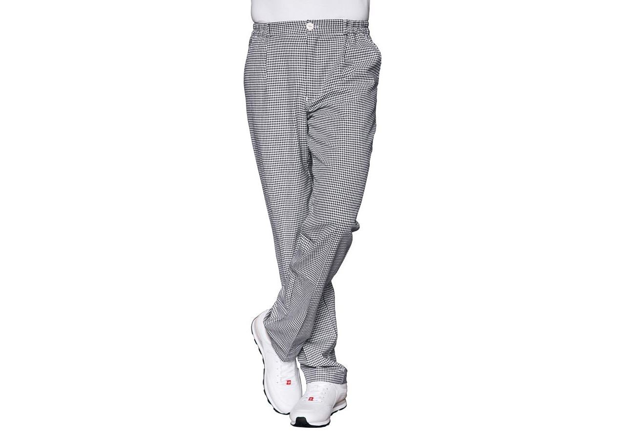 Work Trousers: Bold-Check Chefs Trousers II + black/white checked