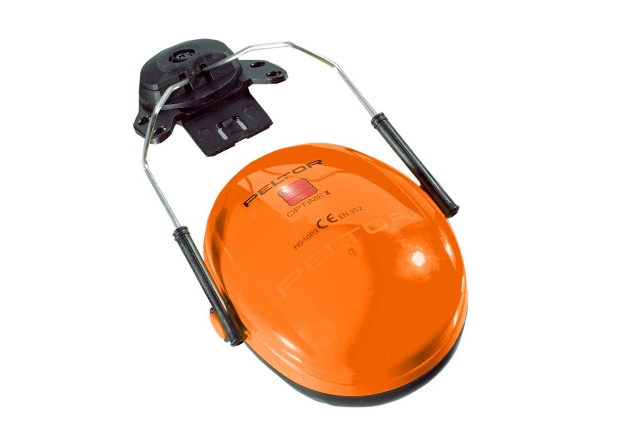 Kapselhorevaern: 3M Peltor Optime I med hjelmadapter + orange