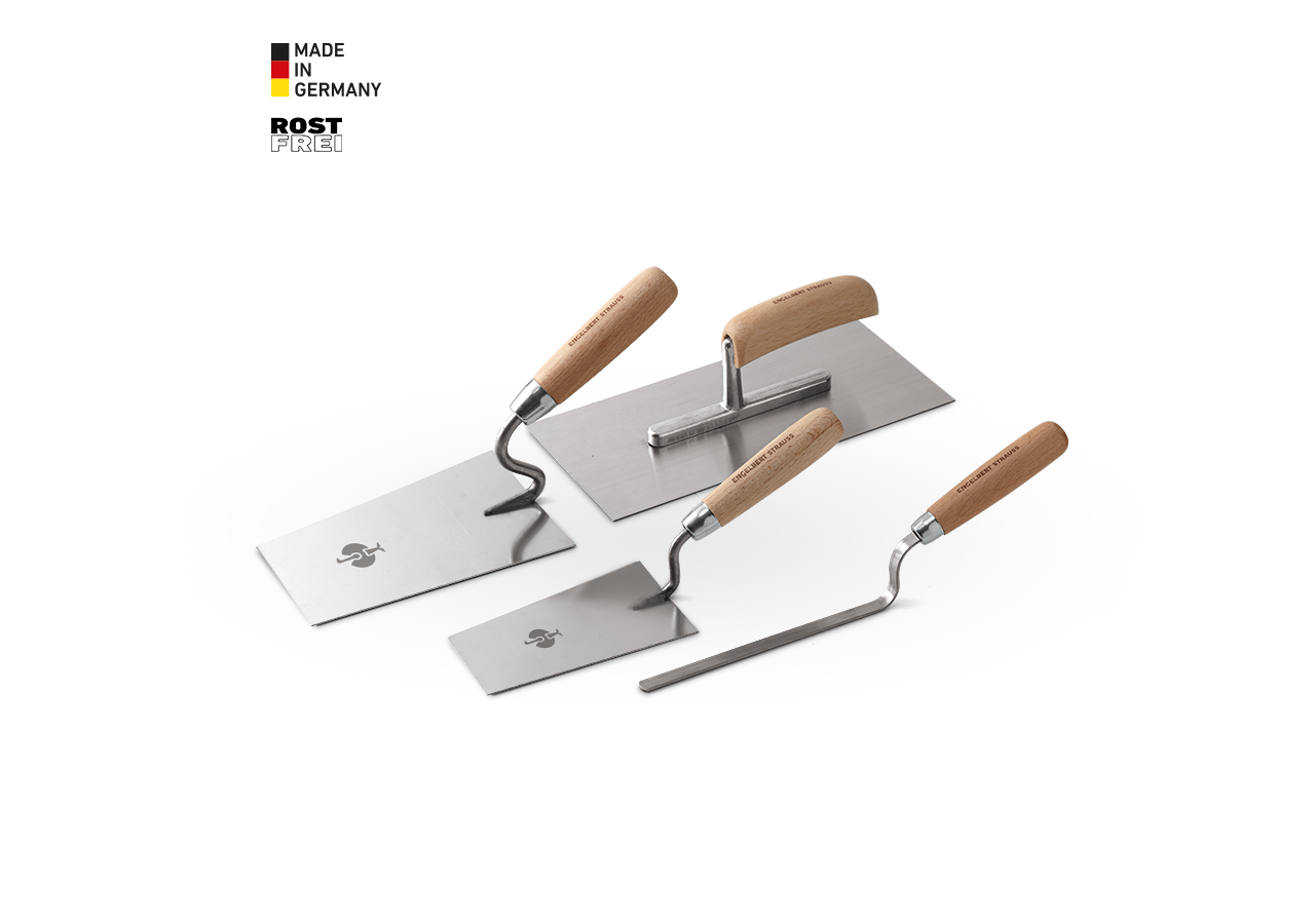 Trowels | spatulas | rubbing board: e.s. Trowel set, stainless steel, 4-piece