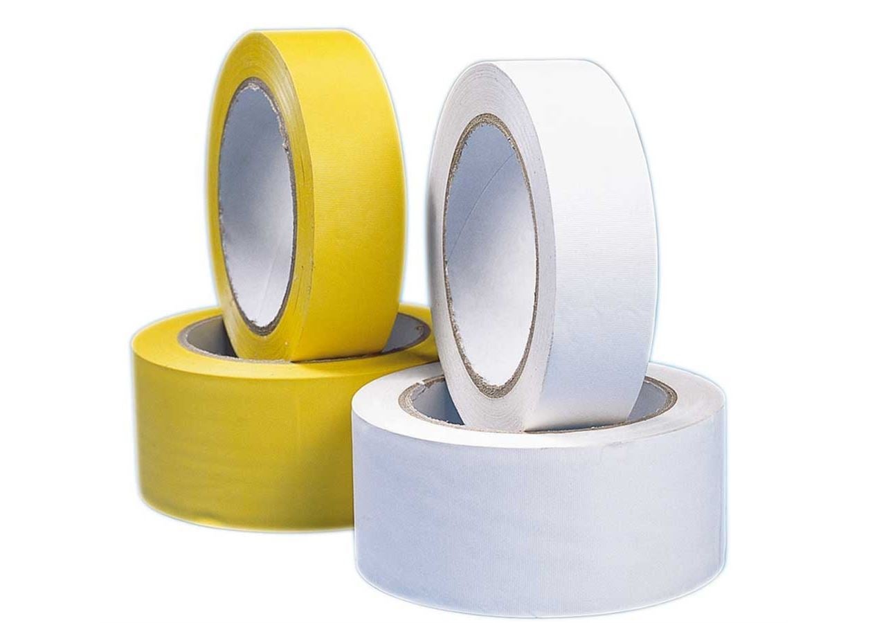 Kunststofbånd | Krepbånd: Plasttape, gul og hvid + gul