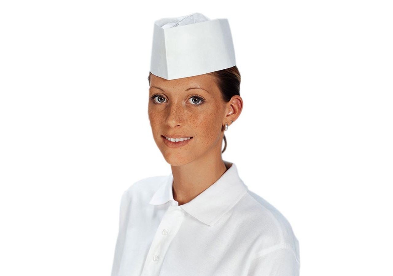 Disposable Clothing: Paper food service hats + white