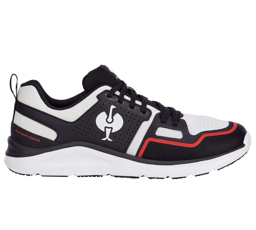 Footwear: O1 Work shoes e.s. Antibes low + black/white/straussred