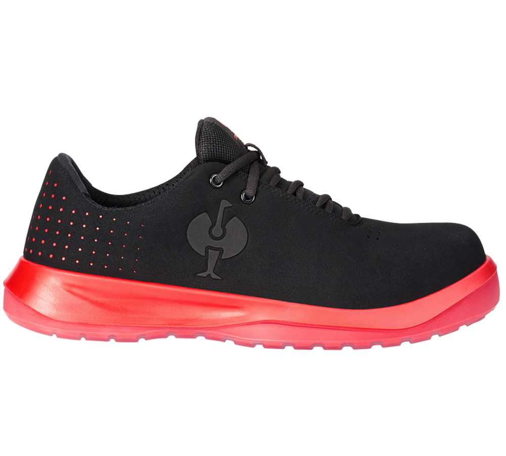 Footwear: S1P Safety shoes e.s. Banco low + black/solarred