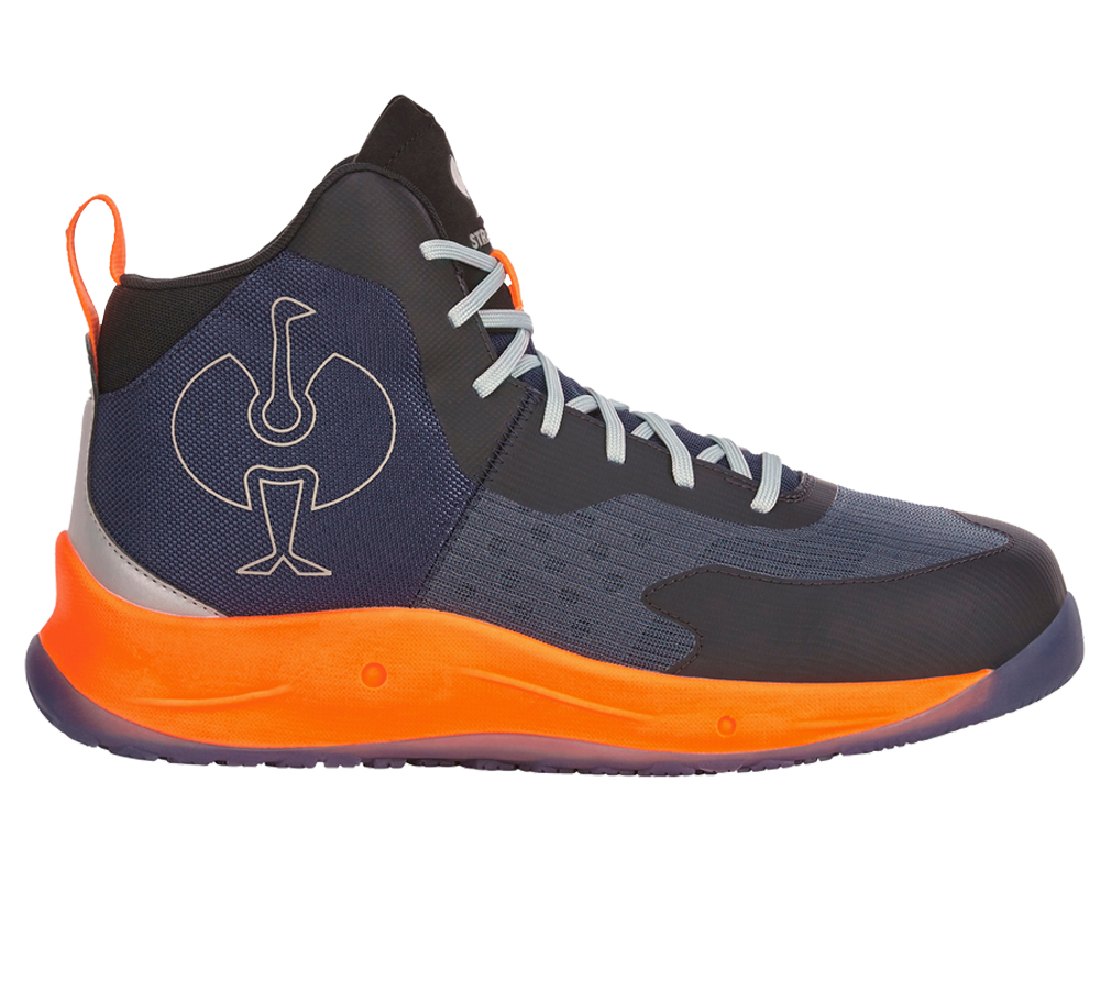 Footwear: S1PS Safety shoes e.s. Marseille mid + navy/high-vis orange